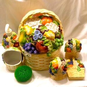 8 pc ceramic fruit basket designed kitchen decor!